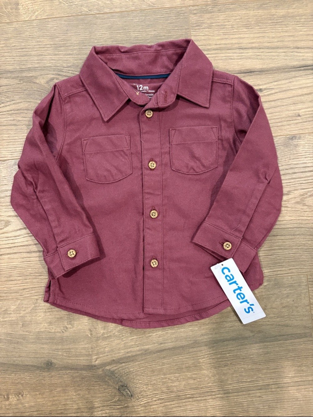 Carter's Toddler Button-Down Shirt in Burgundy